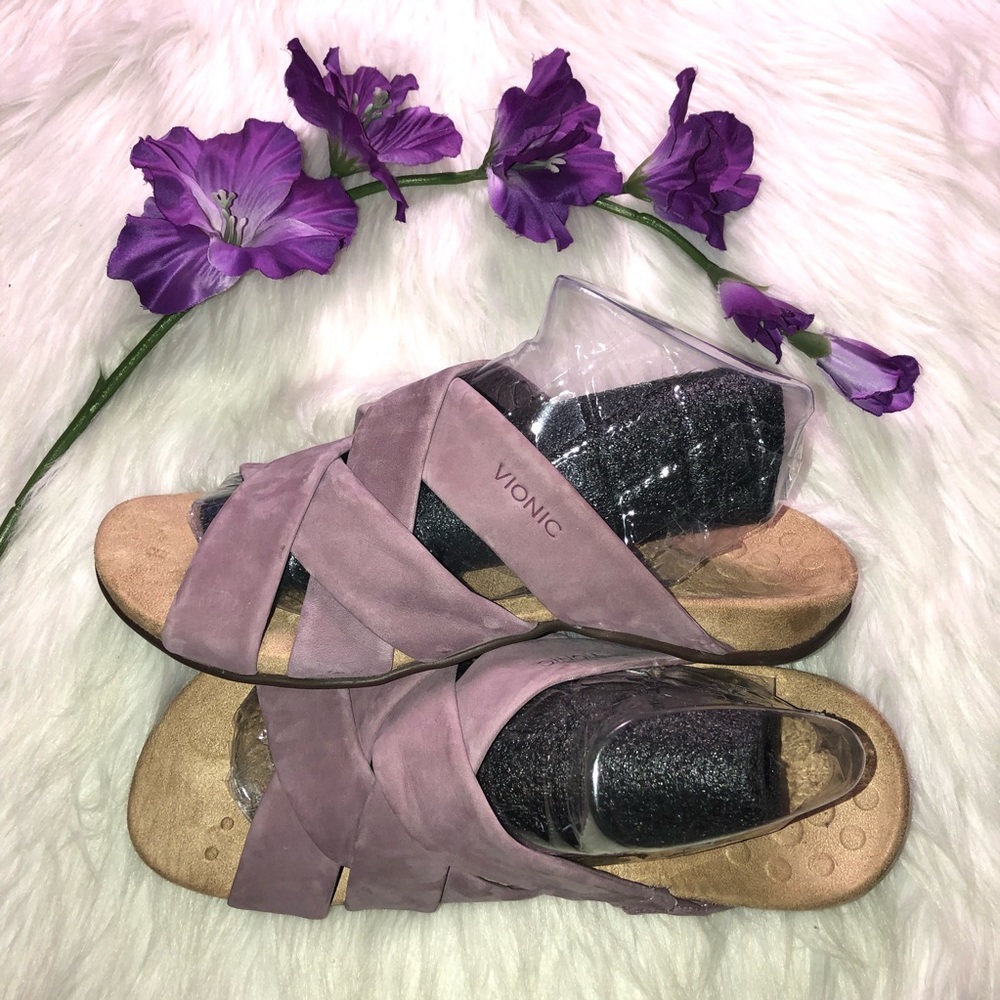 Vionic Orthopaedic Mauve Slides/Or Mules Size-10 - image 2